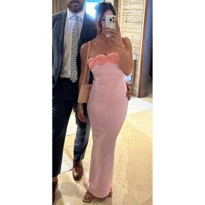 ELEXIAY Edo Maxi Dress in Pink Size Small